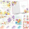 Decorably 8 Pack 5x7in Glittery Assorted Friend Card with Envelopes & Stickers