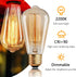 Sevici ST64 Bulbs 2 Pack,Amber Bulbs 110V 40W 240LM,E26 2200K Dimmable Bulb Edison Vintage Incandescent Light Base
