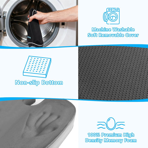 SweetSlubr Set, Tailbone Ergonomic Memory Foam Seat Cushion & Lumbar Support Pillow Orthopedic Coccyx Cushion