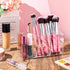Clear Acrylic 3 Compartment Pencil Pen Holder, Cute Office School Pen Organizers, Makeup Storage Supplies, Pen Cup