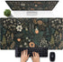 Dark Flower Desk Mat, Aesthetic Wildflowers Large Gaming Mousepad, XXL Keyboard Mouse Mat for Women Office Desk