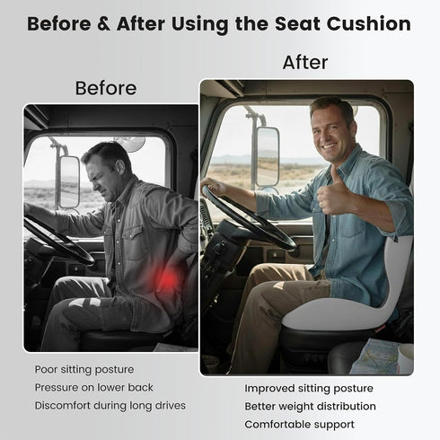 Generic Ergonomic Seat Cushion with Memory Foam & Lumbar Support Orthopedic Cushion for Car, Truck & Office Chairs
