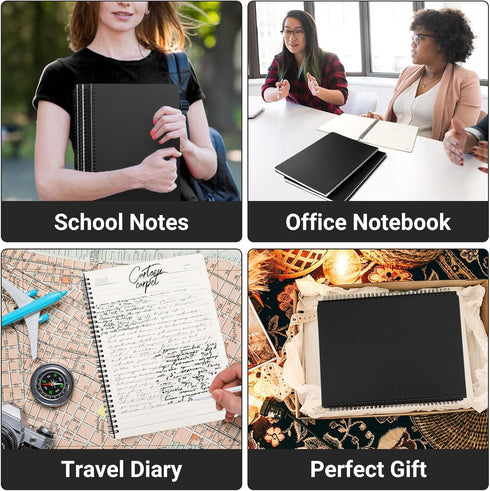 EUSOAR Spiral Notebook, 3 Packs A4 8.5"x11" College Ruled Notebooks, 120 Pages/60 Sheets, Thick Paper for Student