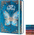 College Ruled Journal for Writing, B5 3D Butterfly Embossed Hardcover Notebook, 192 Pages, 9" x 6.9"