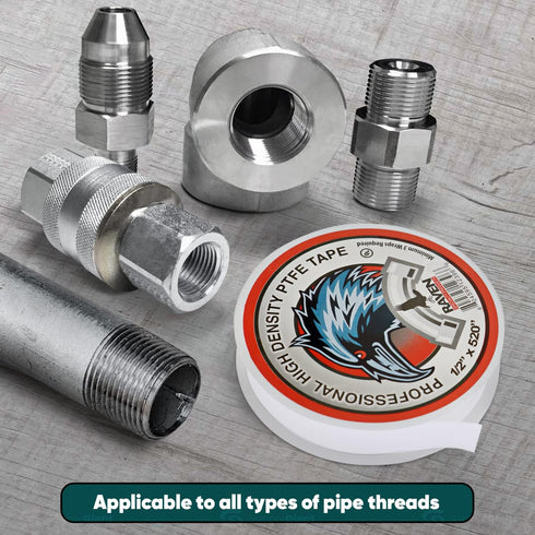 SUPPLY GIANT UUD12520 1/2'' x 520 Inch Teflon Tape Seal for Pipe Threads, Prevents Leakage in Plumbing