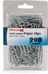 Officemate Standard #2 Vinyl Coated Paper Clips, Translucent Silver, 200 Count Pack (97214)