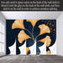 Agglomerix Custom Size Wall Murals Ginkgo Leaves Botanical Watercolor Dark Sky Sparkling Dots SelfAdhesive Removable