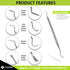 CynaMed Dental Tools Set - 6PC Stainless Steel Dental Pick, Tooth Scraper, Plaque Remover for Oral Care