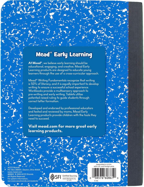 Mead Primary Composition Book, Ruled, 100 Sheets, Grades K-2, 7-1/2" x 9-3/4", 4 Pack (610053-ECM)