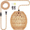 Maliralt Hanging Lamps Rattan Pendant Light Hanging Lights 16.4ft Plug in Cord Pendant