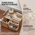 KIRIGEN Desk Organizer with 3 Drawers, Dark Brown Wooden Storage Box for Office Supplies and Toiletries