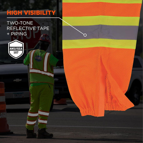 Ergodyne unisex adult Two-tone Class E Pants Orange Small-Medium US