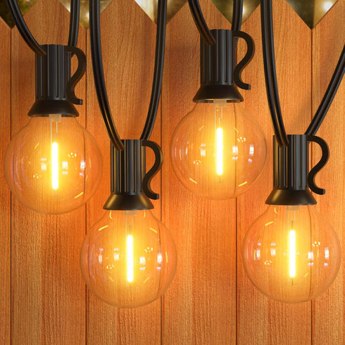 GPATIO Outdoor String Lights, 30FT Waterproof Patio Lights with 15+1 Dimmable Globe G40 Bulbs for Backyard Decor