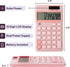 Mr. Pen Standard Function Calculator – 12 Digits, Light Pink Solar Pocket Calculator, Basic Office Use, Simple Design