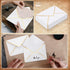 Teling 100 Pack 5 x 7 Envelope Invitations | Ice White | A7 V Flap Envelopes with Gold Border for Bridal Shower, Wedding