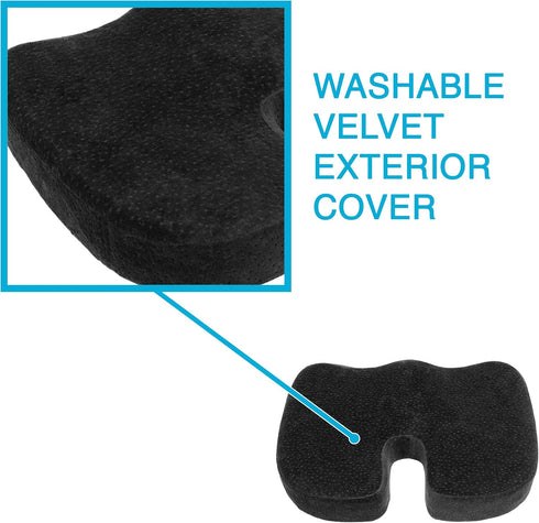 Aurora Health & Beauty Tailbone Memory Foam Seat Cushion for Office Chair, Car Seat & Desk, Butt Coccyx Cushion