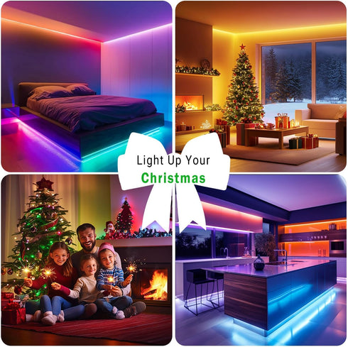 132ft (2 65.6ft), 24V DAYBETTER LED Lights for Bedroom Rolls of Music Sync Color Changing Strip Lights with Remote