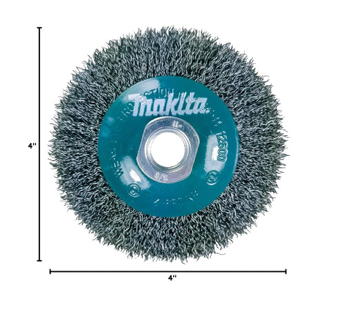 Makita 1 Piece 4 Inch Crimped Wire Wheel Brush for Grinders, Light-Duty Conditioning for Metal