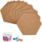 HBlife Hexagon Cork Board Tiles - 10 Pack Self-Adhesive Decorative Bulletin Board for Office Home Kitchen with Push Pins
