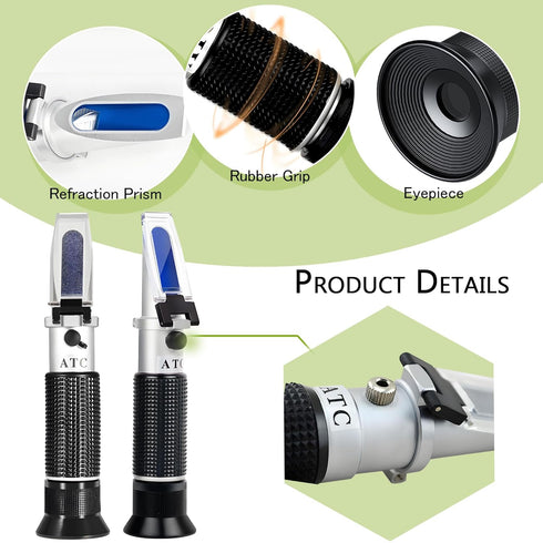 0-32% Brix Meter Refractometer, V-Resourcing Portable Hand Held for Sugar Content Test