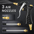 Industrial Air Blow Gun with Adjustable Brass Nozzle, 2 Pcs Steel Extensions & 1/4" NPT Quick Plug, Pneumatic Tool