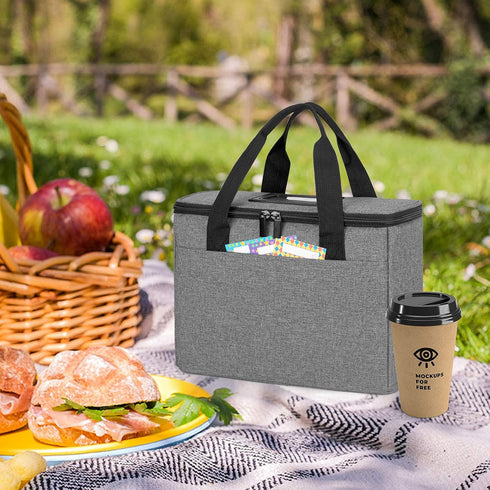 Trunab Reusable 3 Cups Drink Carrier for Delivery with Adjustable Dividers, Insulated Drink Caddy Holder Bag for Take