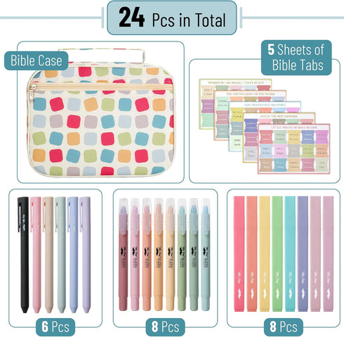 Mr. Pen Bible Journaling Kit, Bible Case, Highlighters and Pens No Bleed, Bible Study Supplies, Journaling Kit