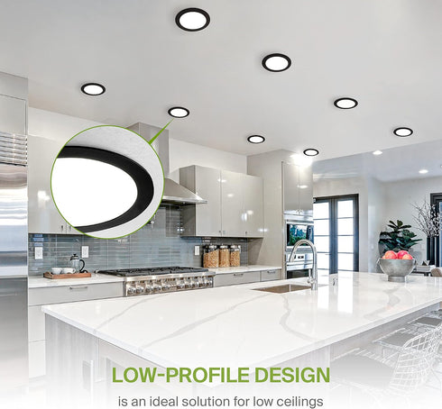 1 Pack 8 Inch 20W, 5 2700K-5000K CRI90+, Dimmable ASD LED Recessed Light CCT IC Rated Ultra Thin Ceiling Lights with J