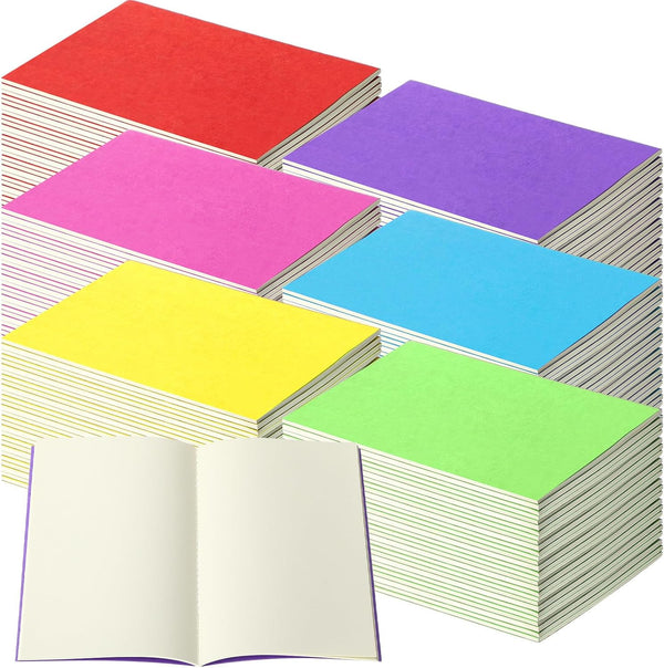 Thenshop 30 Pcs A5 Kraft Unlined Notebooks, Blank Journals Bulk for Students, 60 Pages, Bright Color