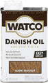 Watco 242221 Danish Oil Wood Finish, Low VOC, Pint, Dark Walnut