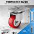 2.5 Inch Caster Wheels Heavy Duty Casters Set of 4 (1500lbs Load Capacity) Lockable Cart Wheels with Brakes, 360 Degree Rotatable, Ideal Caster for Cart, Furniture and Workbench (4 x Swivel)
