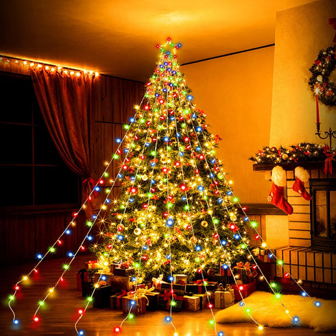 320 8 12" PUHONG Christmas Lights, Decorations Star Lights, LED Christmas Tree Lights Outdoor, Outdoor String Lights