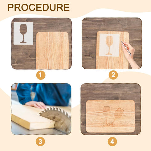 5mm Wine Glass Router Templates, Acrylic Router Inlay Template for Woodworking, Thick Decorative Template (Wine Glass)
