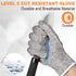6 Pairs Cut Resistant Gloves, Level 5 Protection Anti Cut Gloves for Kitchen, Fish Slicing (X-Large)