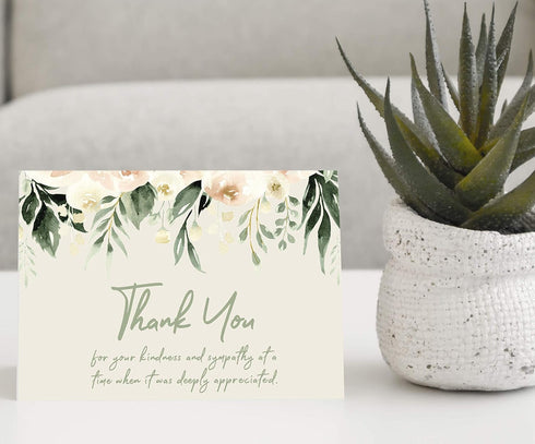 MPC Brands (25, In Memory Of Blank Funeral Thank You Cards - Sympathy Bereavement Thank You Cards With Envelopes