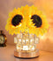 AIHYING Sunflowers Flower Lamp,Rechargeable Cordless Touch Lamp,3-Colour Infinitely Dimming Small Night Light,Crystal