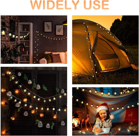 Generic 10 1.5M Pcs Black Lantern LED String Lights for Ramadan - Warm White Fairy Lights,Mini Kerosene Lamp