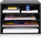 Desk Paper Organizer, Wood Storage for Office Paper Shelves, Adjustable Letter Tray File Sorter
