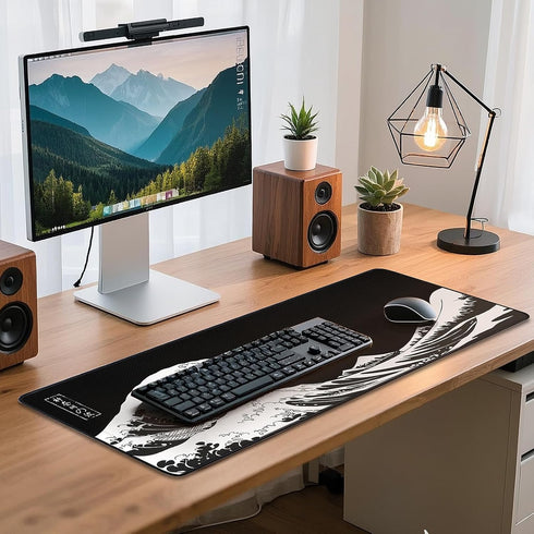 Yuhijoy (31.5 11.8inch) Mouse Pad Gaming - Desk Mat for Keyboard and Mouse - Kanagawa Large Mouse Pad for Desk