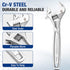 WORKPRO Adjustable Wrench, 8-inch Heavy Duty Spanner with Inch/Metric Scale, Chrome Plated Cr-V Steel