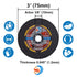 WA 12PACK 3" x.045 x3/8" Thin Cut Off Disc Kit, 12 Discs + 1 Mandrel for Die Grinder Tool Accessories Cutting Wheel