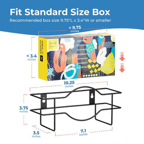 FMP Brands 2 Pack Single Glove Holder for Wall Mount, Durable Metal Organizer for Disposable Gloves