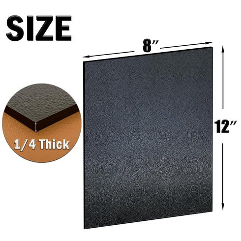 ABS Plastic Sheet 1/4 Inch Thick, 8" x 12" (2-Pack), Black Rigid Moldable Panel for DIY Home Decor