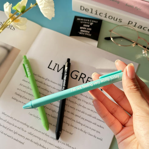Jxueych 3 Pieces Funny Sarcastic Ballpoint Pens, Black Ink, Gag Gift for Coworkers Boss Adults, Office Accessories