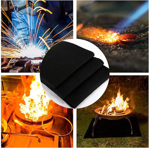 11.81"x11.81" Flame Retardant Mat, Anti Fire Pad, Welding Fireproof Blanket for BBQ and Camping