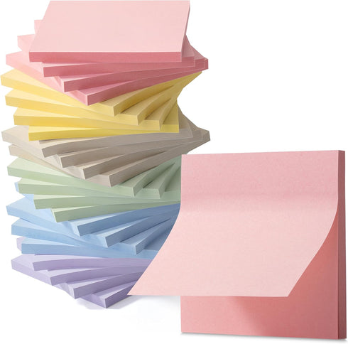 Mr. Pen Sticky Notes, 3”x3”, 24 Pads, Pastel Colors, Self-Stick Note Pads for Aesthetic Note-Taking