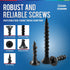 #7x5/8'' Drywall Screws, 0.75LB (453pcs), Black Coarse Thread Phillips Bugle Head, Sharp Point for Wood and Sheetrock