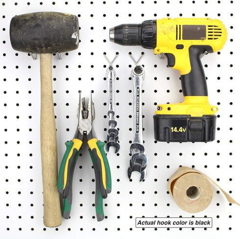 Steel Pegboard Hooks 100-Pack, 2" L Hook, Black - Fits Any Peg Board for Organizing Tools and Accessories