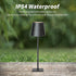 Mr. White Outdoor Waterproof Cordless Wireless Rechargeable Portable Top Touch Battery Operated Powered LED Table Lamp
