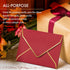 Invitation Envelopes, 100-Pack 5x7 for Invitations, Gold Foil Bordered A7, Christmas Colors